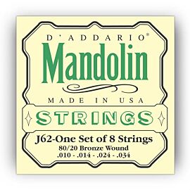D'Addario J62 MANDOLIN 80/20 BRONZE LIGHT 10-34