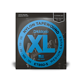 D'ADDARIO ETB92-5 XL NYLON TAPEWOUND 5-STRING BASS (50-135)