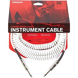 D'ADDARIO PW-CDG-30WH Coiled Instrument Cable - White (9m)